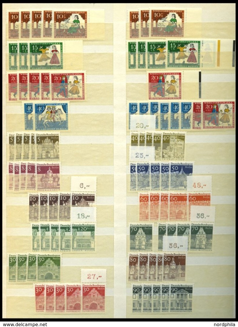 LOTS **, Postfrische Reichhaltige Dublettenpartie Von 1965-86, Mit Mi.Nr. 270-85 (10x) Und 494-507 (8x) Etc., Prachterha - Usati
