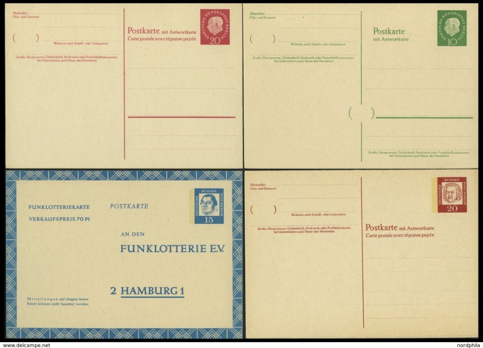 GANZSACHEN Aus P 1d-113 BRIEF, 1949-74, 55 Verschiedene Ungebrauchte Ganzsachenkarten, Fast Nur Prachterhaltung - Altri & Non Classificati