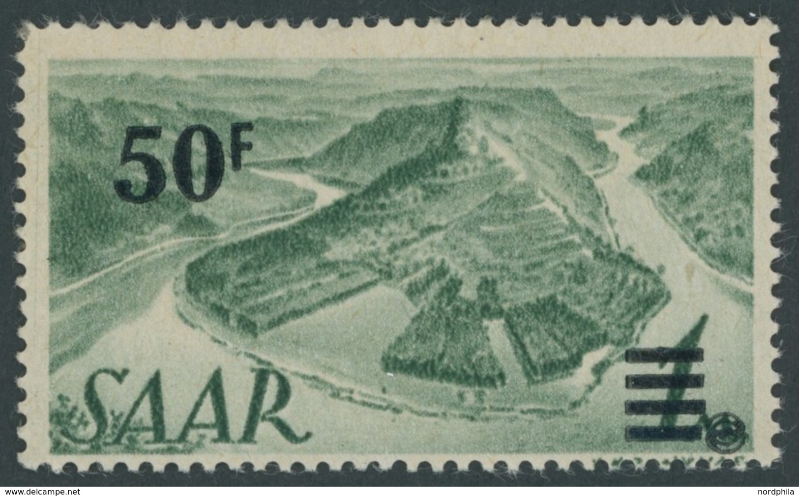 SAARLAND 238I *, 1947, 50 Fr. Auf 1 M. Urdruck, Falzrest, Pracht, Gepr. Arge Saar, Mi. 70.- - Otros & Sin Clasificación