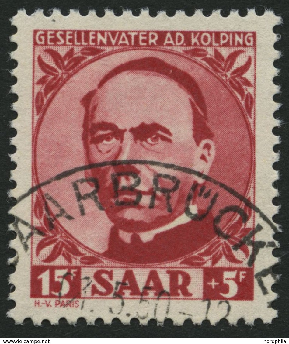 SAARLAND 289 O, 1950, 15 Fr. Kolping, Pracht, Gepr. Geigle, Mi. 100.- - Altri & Non Classificati