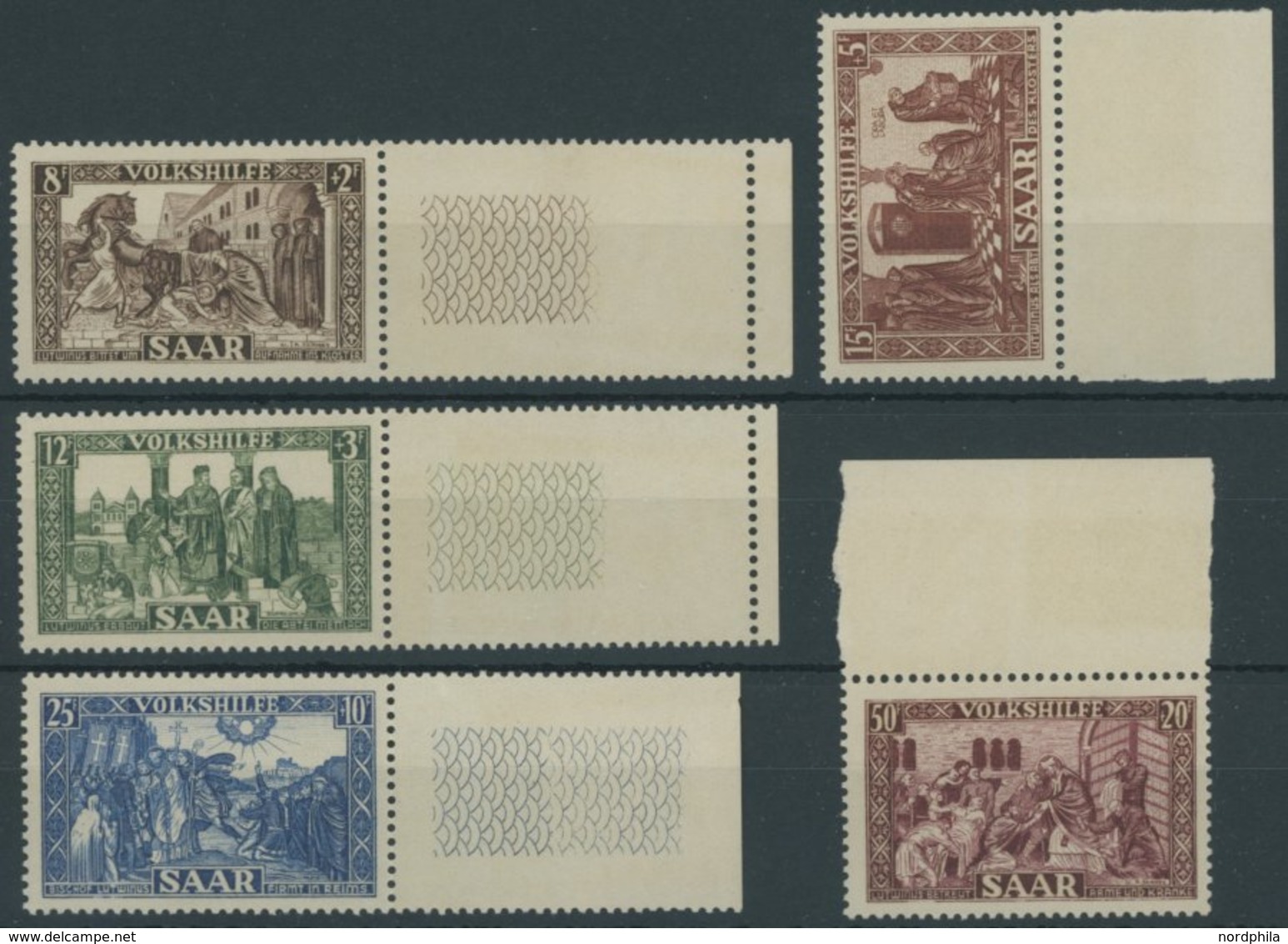 SAARLAND 299-303 **, 1950, Volkshilfe, Postfrischer Prachtsatz, Mi. 75.- - Otros & Sin Clasificación