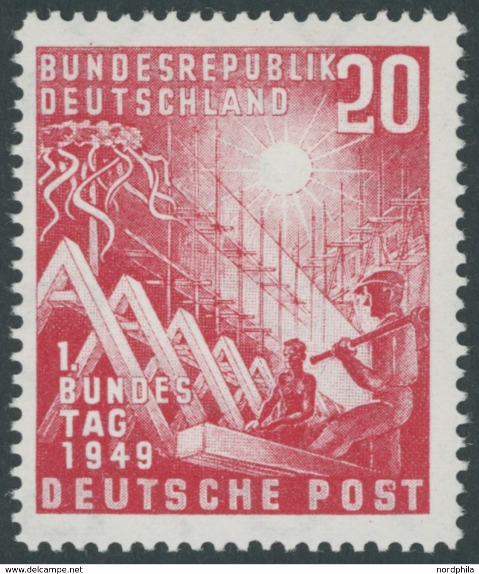 BUNDESREPUBLIK 112 **, 1949, 20 Pf. Bundestag Mit Abart S In Post Mit Rotem Fleck (Schantl 112f11B), Postfrisch, Pracht - Other & Unclassified