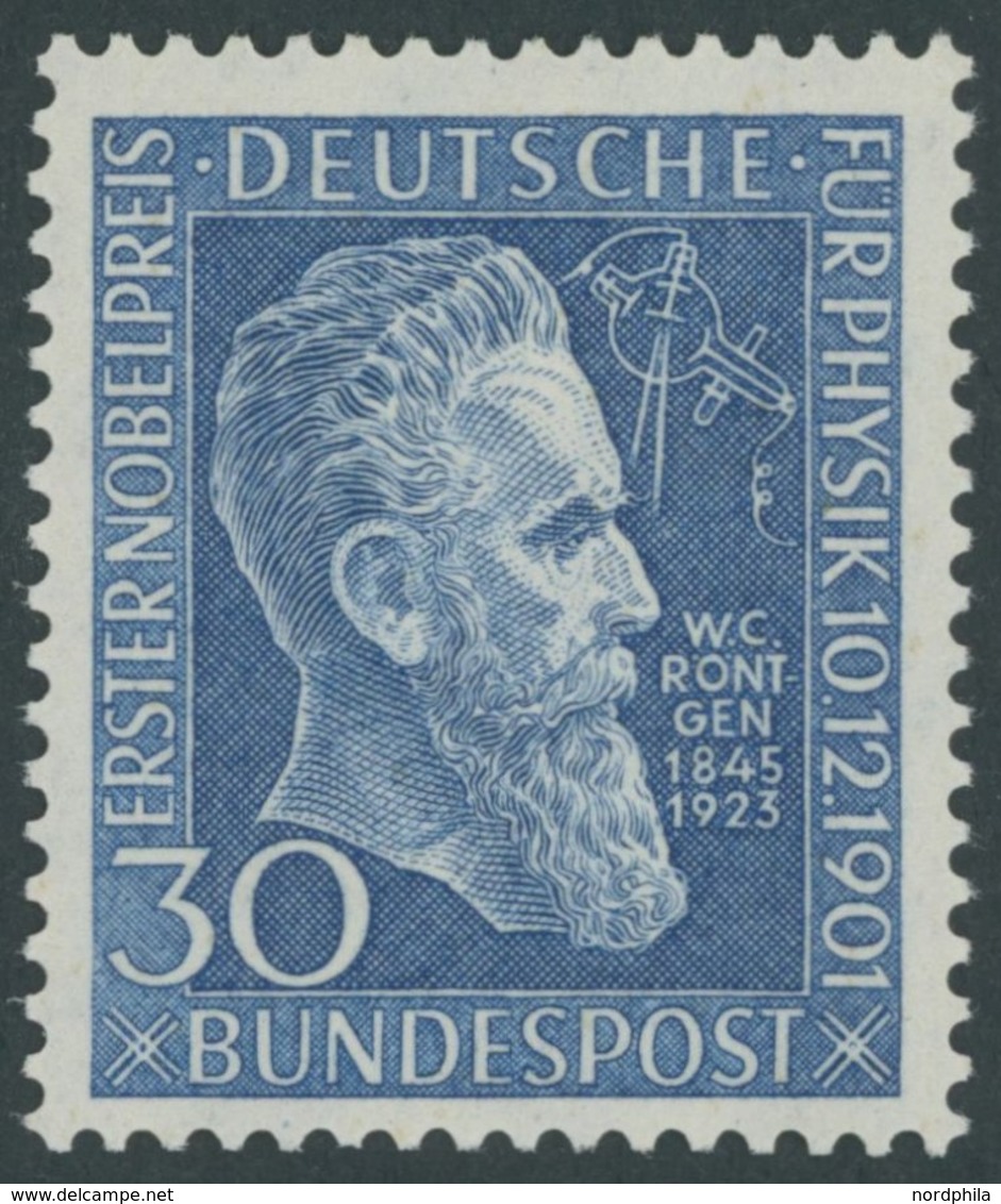 BUNDESREPUBLIK 147 **, 1951, 30 Pf. Röntgen, Postfrisch, Pracht, Mi. 80.- - Otros & Sin Clasificación