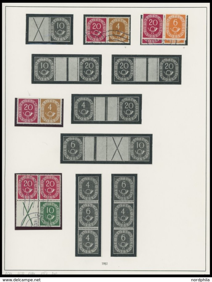 ZUSAMMENDRUCKE A. W 2-K 7 **,*,o , 1951-68, Partie Meist Verschiedener Zusammendrucke Mit Markenheftchen, Heftchenblätte - Usati