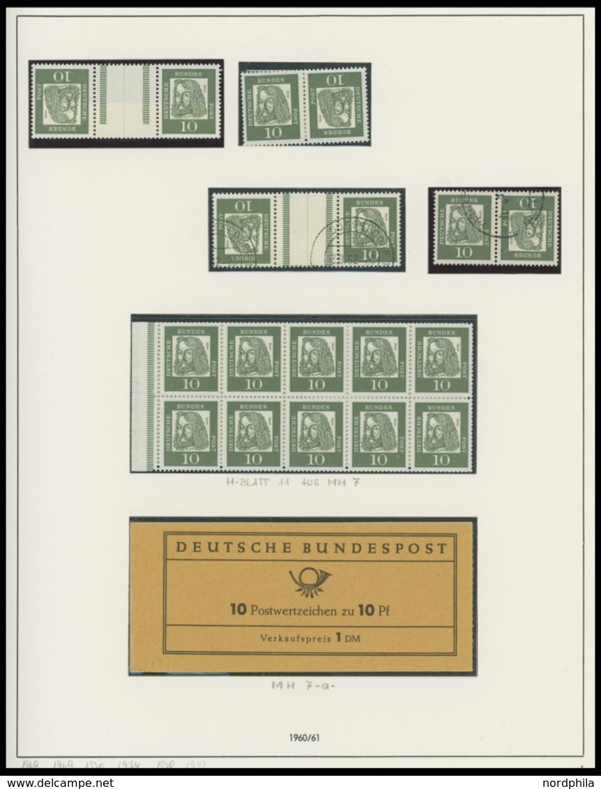 ZUSAMMENDRUCKE a. W 2-K 7 **,*,o , 1951-68, Partie meist verschiedener Zusammendrucke mit Markenheftchen, Heftchenblätte