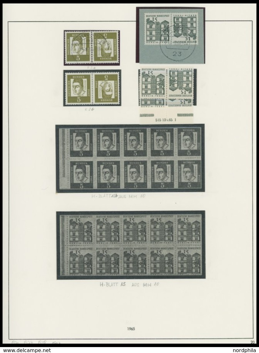 ZUSAMMENDRUCKE a. W 2-K 7 **,*,o , 1951-68, Partie meist verschiedener Zusammendrucke mit Markenheftchen, Heftchenblätte