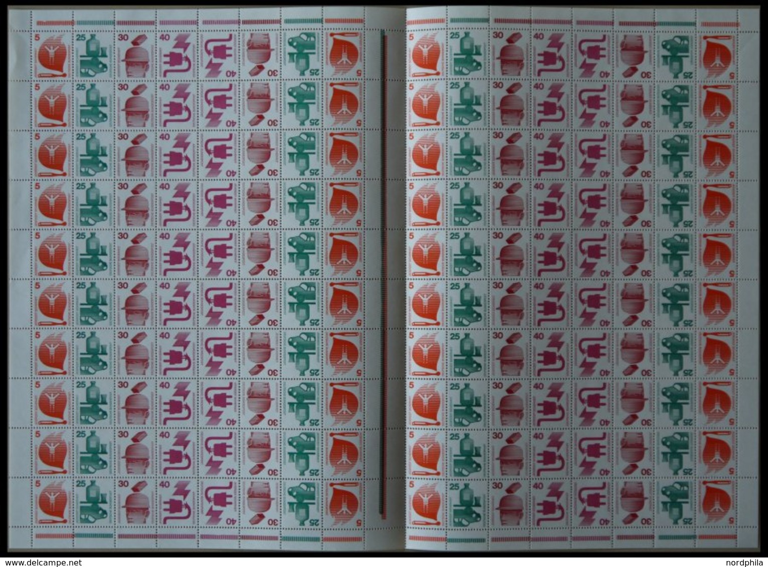 ZUSAMMENDRUCKE MHB 19 **, 1973, Markenheftchenbogen Unfallverhütung, Pracht, Mi. 200.- - Used Stamps