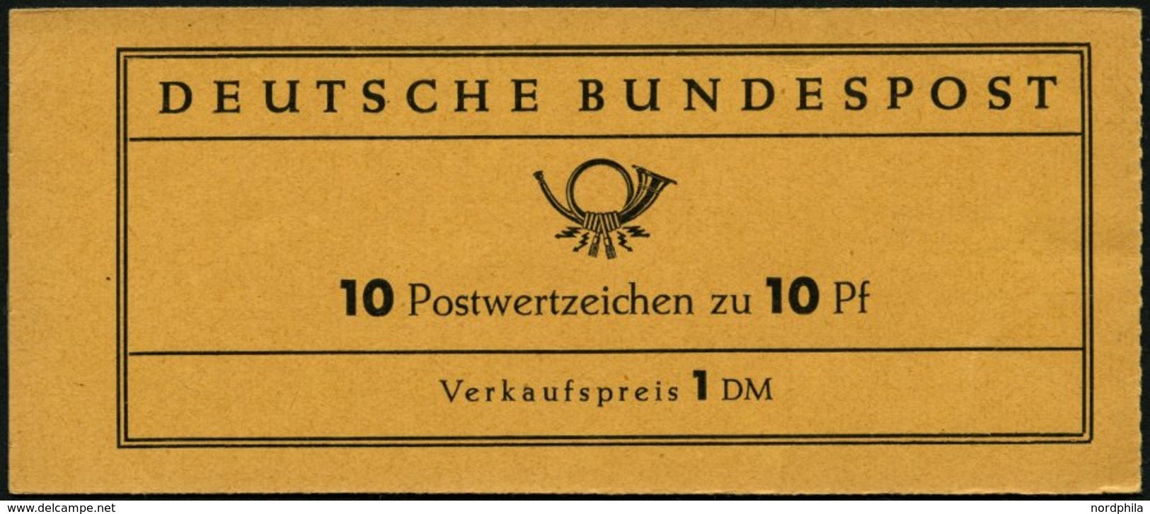 ZUSAMMENDRUCKE MH 6cb **, 1960, Markenheftchen Heuss Lumogen, Erstauflage, Mit Druckereizeichen 5 (nur Die Obere Hälfte  - Autres & Non Classés