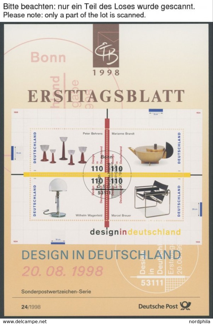 ERSTTAGSBLÄTTER 1709-Bl. 57 BrfStk, 1994-2001, 8 Komplette Jahrgänge, ETB 1/94 - 49/2001, Pracht - Other & Unclassified