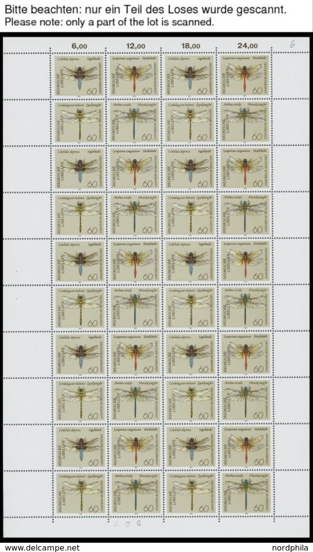 ENGROS 1546-49KB **, 1991, 60 Pf. Libellen, 3 Zusammendruckbogen Je Mit Abart 1549I, Postfrisch, Pracht - Variétés Et Curiosités