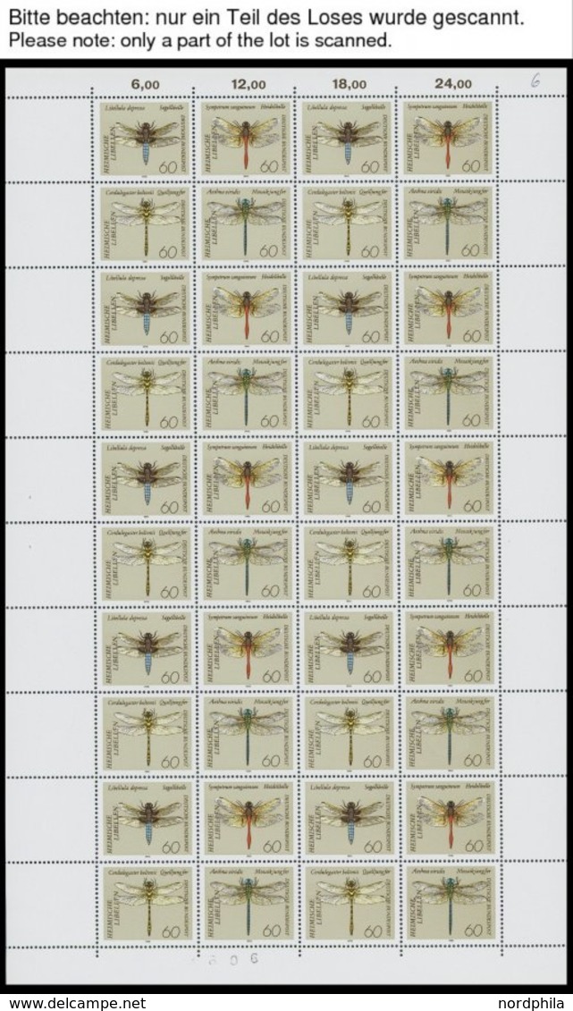 ENGROS 1546-49KB **, 1991, 60 Pf. Libellen, 3 Zusammendruckbogen Je Mit Abart 1549I, Postfrisch, Pracht - Errors & Oddities