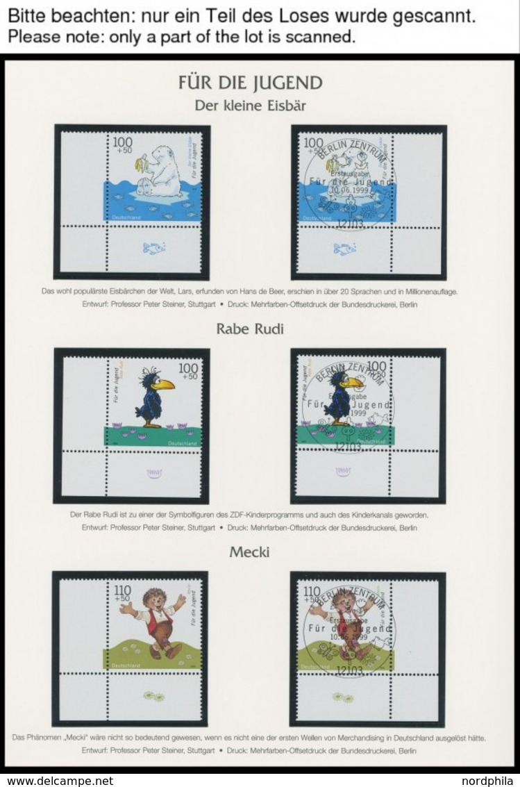 JAHRGÄNGE 2027-2155 **,o , 1999/2000, 2 Jahrgänge, Jeweils Postfrisch Und Gestempelt Aus Der Bogenecke, Bis Auf Mi.Nr. 2 - Altri & Non Classificati