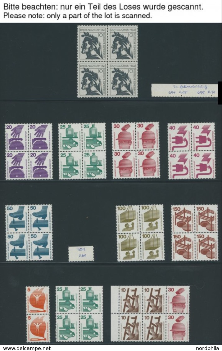 SAMMLUNGEN VB **, Fast Komplette Postfrische Sammlung Bundesrepublik Von 1966-82 In Viererblocks, Prachterhaltung, Mi. C - Altri & Non Classificati