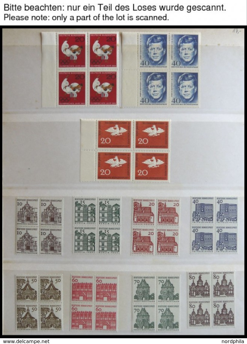 LOTS VB **, Fast Komplette Postfrische Sammlung Bundesrepublik Von 1964-81 In Viererblocks, Meist Randstücke, Ohne Block - Usati