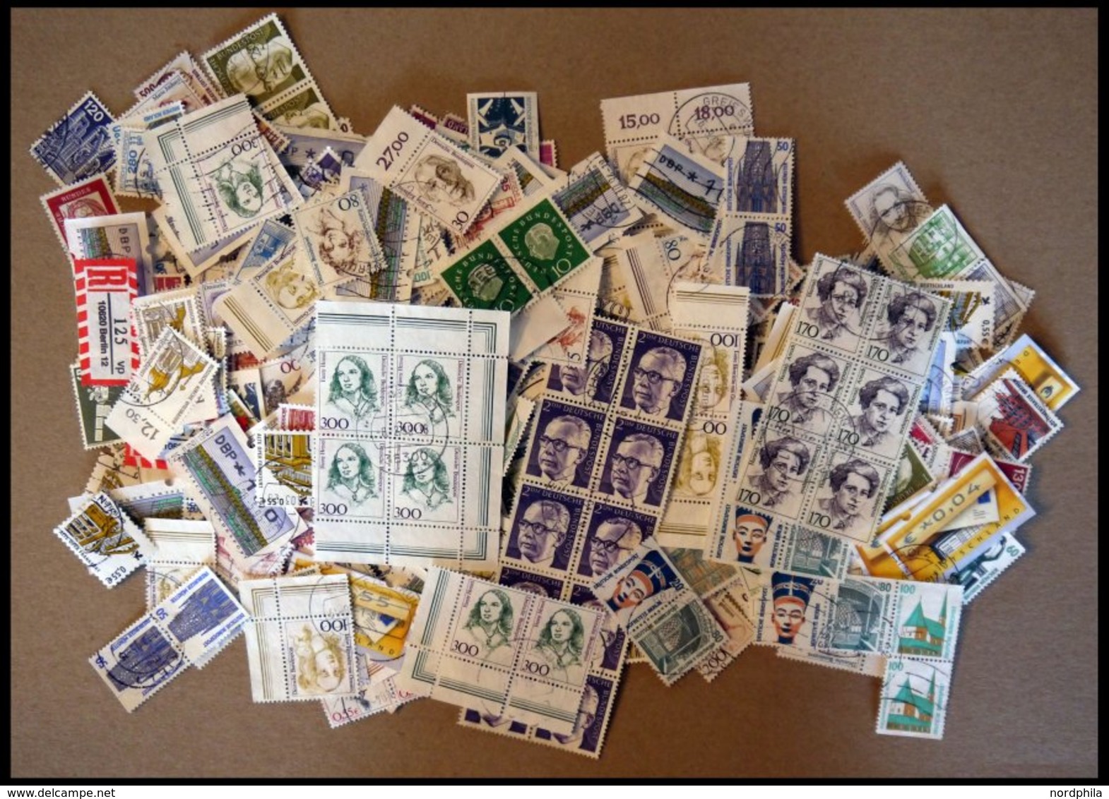 LOTS O, 45 G Papierfreie Freimarken Bundesrepublik, Pracht - Used Stamps