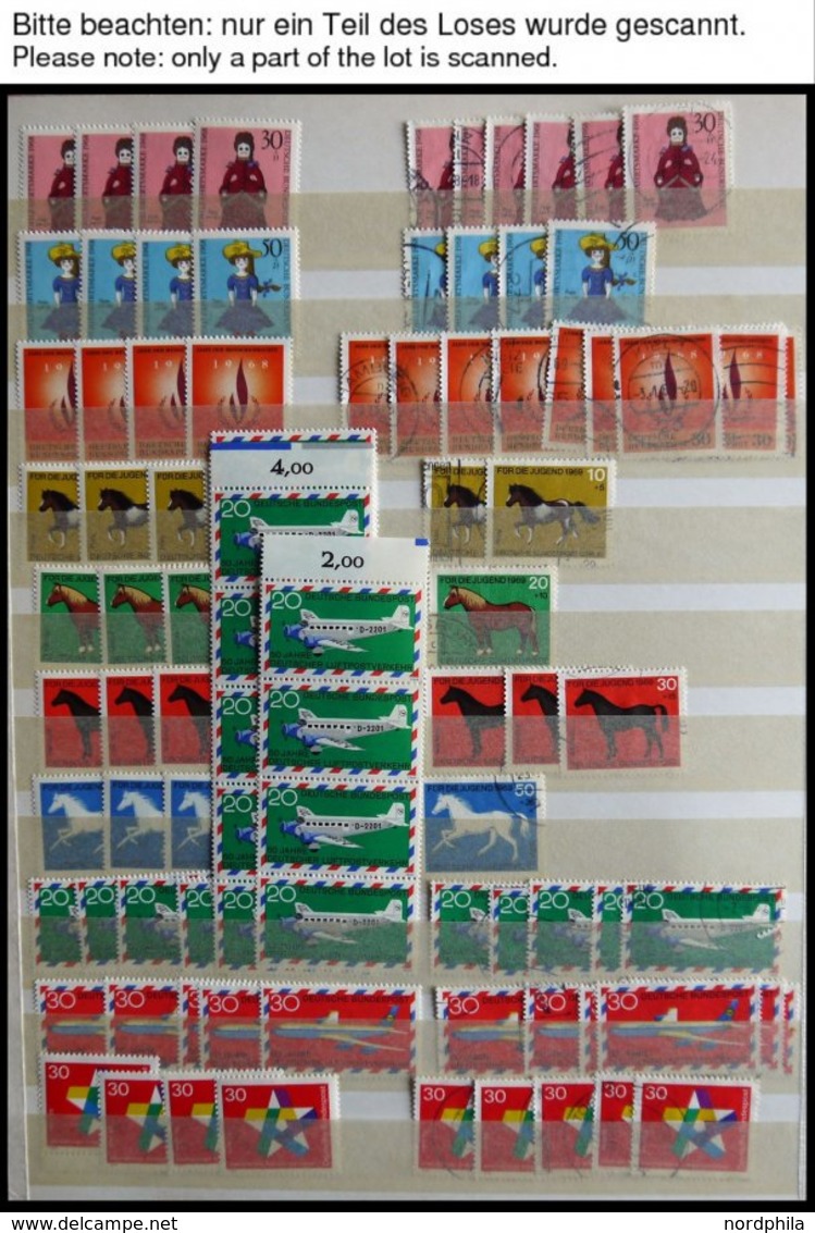 SAMMLUNGEN O,** , 1960-93, Dublettenpartie Bundesrepublik In 4 Einsteckbüchern, Fast Nur Prachterhaltung - Used Stamps