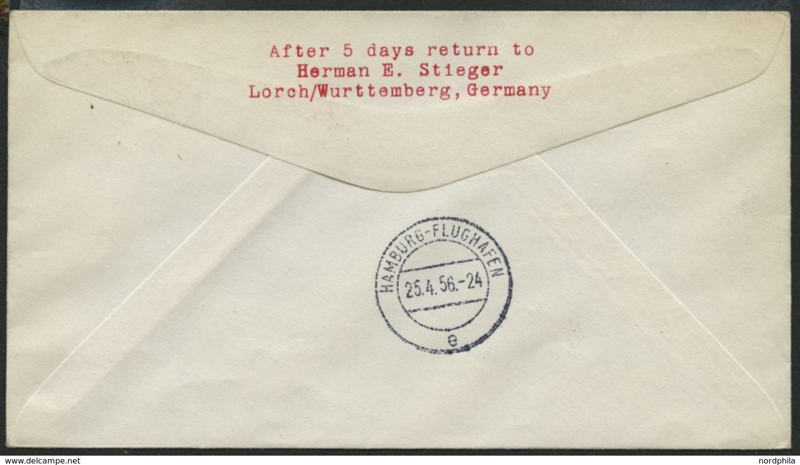 DEUTSCHE LUFTHANSA 68 BRIEF, 23.4.1956, Chicago-Hamburg, Prachtbrief - Usati