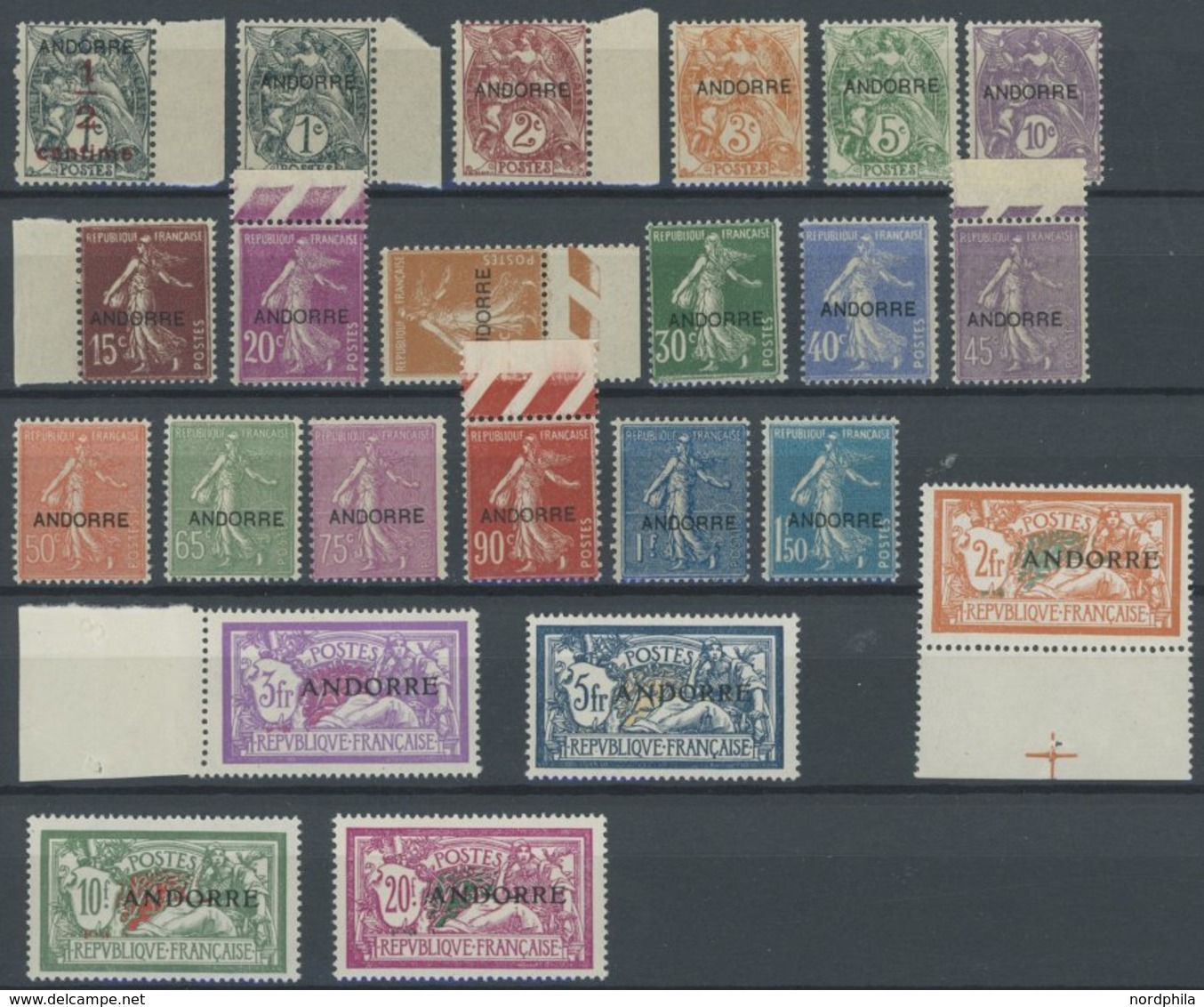 FRANZÖSISCHE-POST 1-23 **, 1931, ANDORRE, Prachtsatz, Mi. 2500.- - Ongebruikt