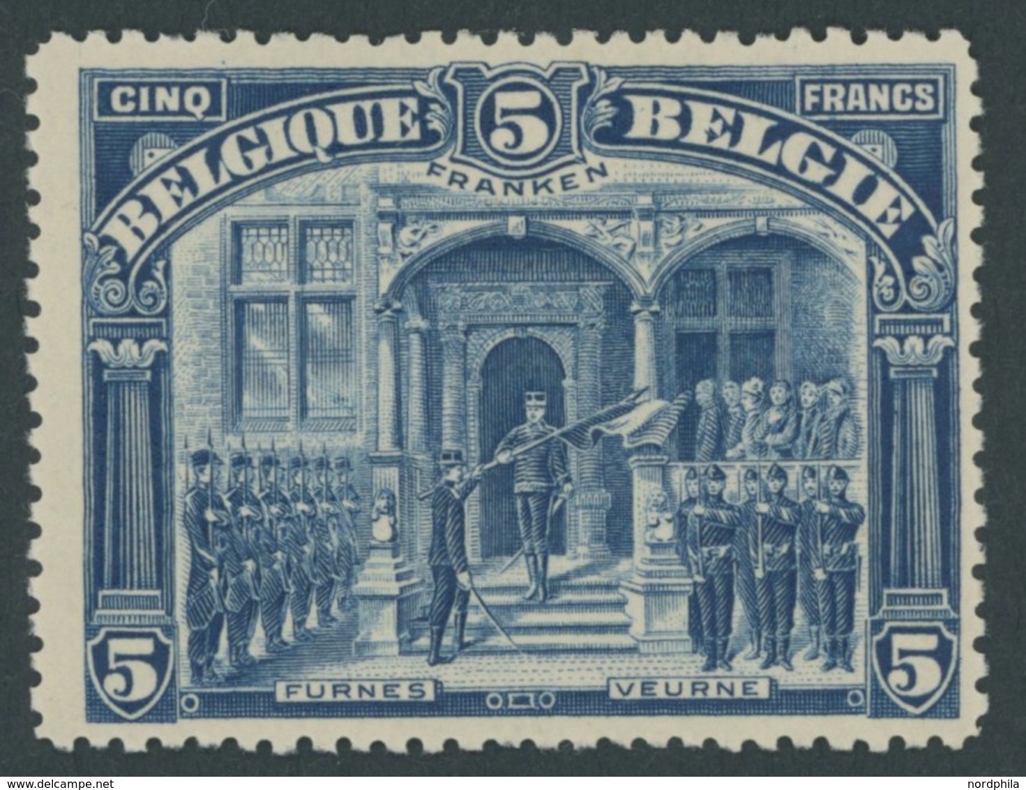 BELGIEN 127A *, 1915, 5 FRANKEN, Gezähnt A, Falzrest, Pracht, Mi. 400.- - Altri & Non Classificati