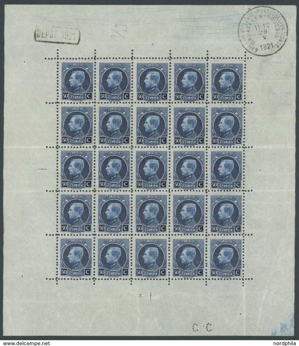BELGIEN 165KB **, 1921, 50 C. Internationale Briefmarkenausstellung Im Bogen (25), übliche Ränder, Pracht - Other & Unclassified