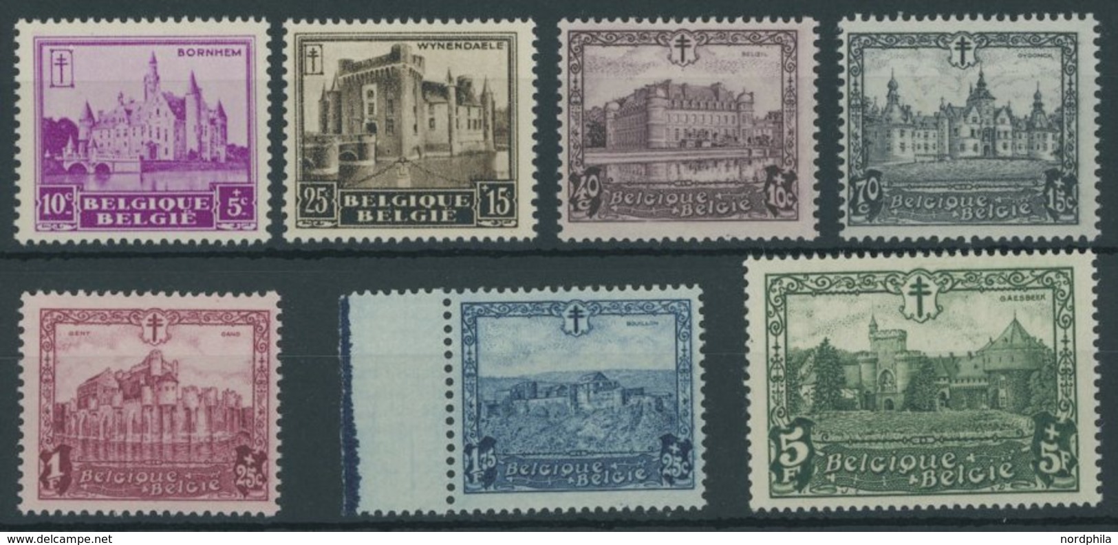 BELGIEN 291-97 **, 1930, Burgen Und Schlösser, Postfrischer Prachtsatz, Mi. 160.- - Other & Unclassified
