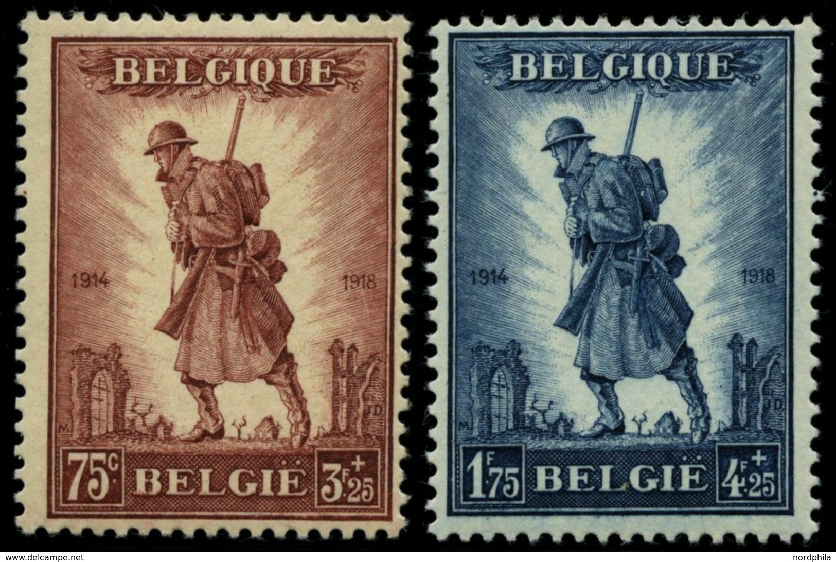 BELGIEN 342/3 *, 1932, Infanterie, Falzrest, Pracht, Mi. 150.- - Otros & Sin Clasificación