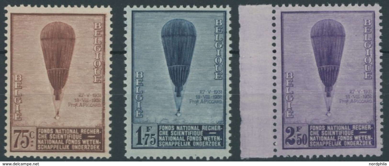 BELGIEN 344-46 **, 1932, Nationalfonds, Postfrischer Prachtsatz, Mi. 130.- - Other & Unclassified