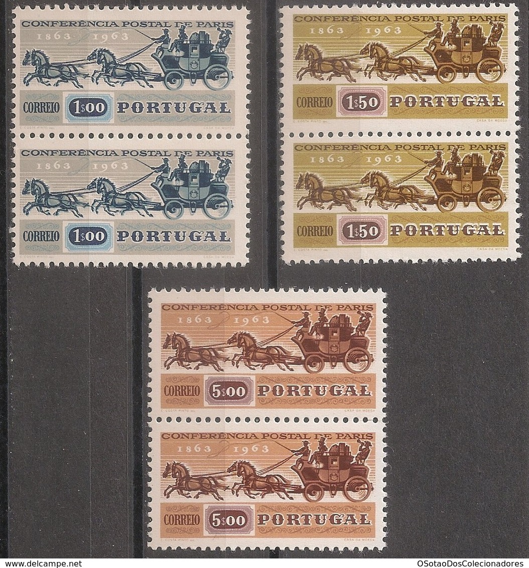 Portugal 1963 - Dupla Série Completa Conferência Postal 909 To 911 - Set Complete Int Mail Conference - Mint MNH** Neuf - Neufs