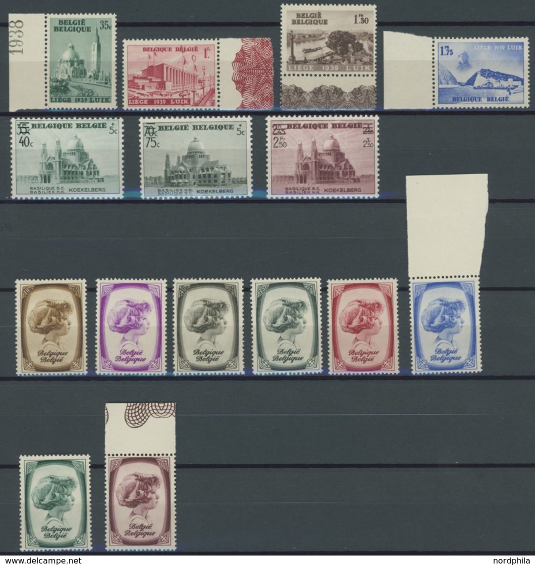 BELGIEN 482-96 **, 1938, 3 Postfrische Prachtsätze, Mi. 82.- - Otros & Sin Clasificación