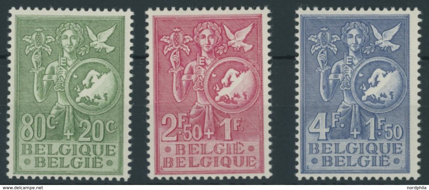 BELGIEN 976-78 **, 1953, Büro Der Europäischen Jugend, Postfrischer Prachtsatz, Mi. 65.- - Autres & Non Classés