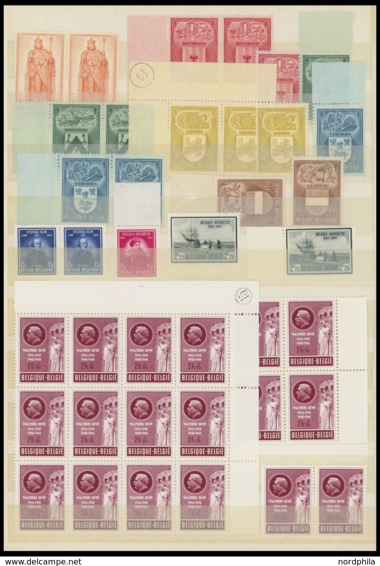 SAMMLUNGEN, LOTS **, 1941-53, Postfrische Dublettenpartie Belgien, Dabei Einige Einheiten, Fast Nur Prachterhaltung, Mi. - Collections