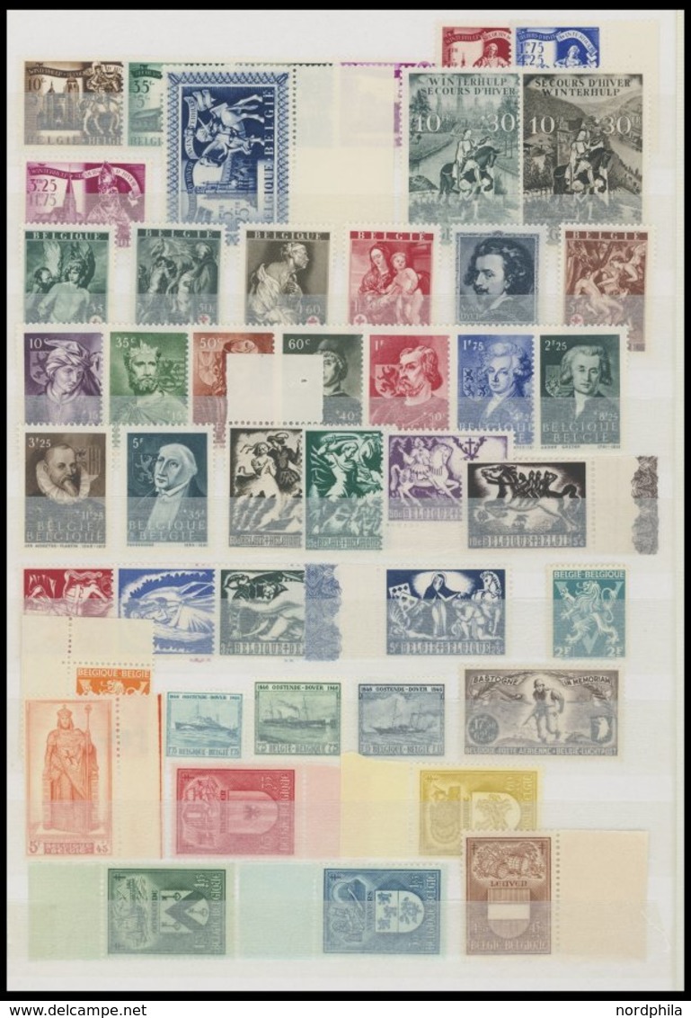 SAMMLUNGEN, LOTS **, Postfrische Teilsammlung Belgien Von 1941-53, U.a. Mit Mi.Nr. 961-66, Prachterhaltung, Mi. 150.- - Collections