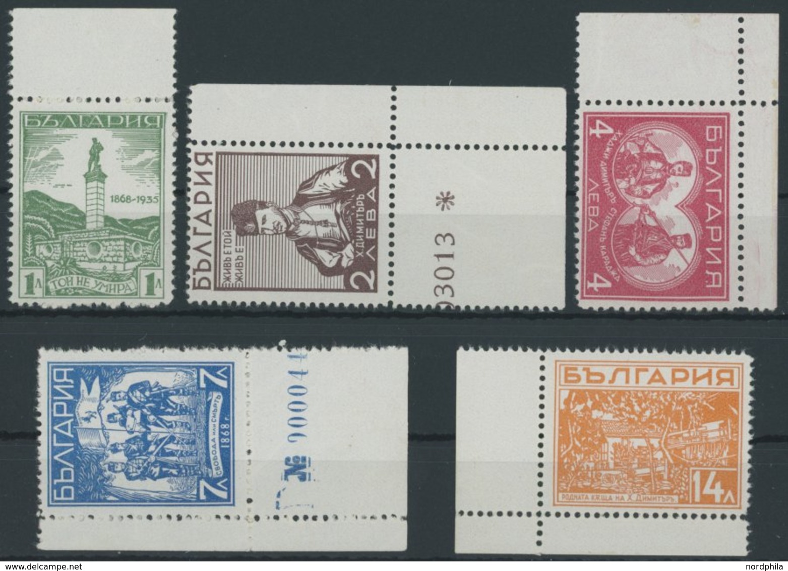 BULGARIEN 291-95 **, 1935, Errichtung Des Denkmals Für Hadzi, Postfrischer Prachtsatz, Mi. 70.- - Autres & Non Classés