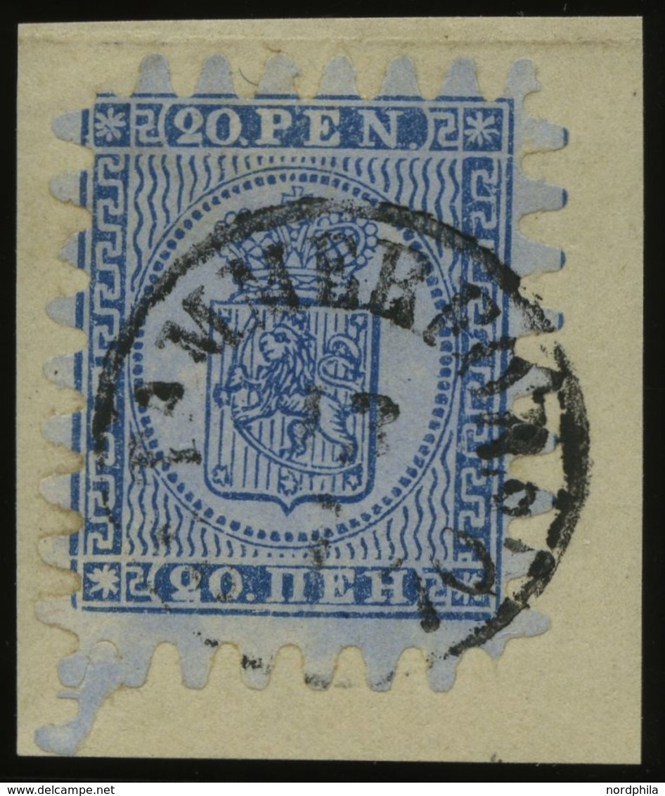 FINNLAND 8C BrfStk, 1866, 20 P. Blau, K1 TAMMERFORS, Praktisch Alle Zungen, Prachtbriefstück - Sonstige & Ohne Zuordnung