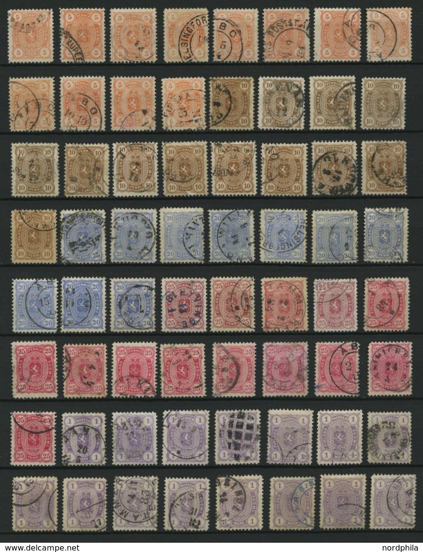 SAMMLUNGEN 12-19 O, 1875/82, Interessante, Fast Nur Gestempelte Partie Von 136 Werten Der Wappen - Ausgabe In Nuancen, D - Used Stamps