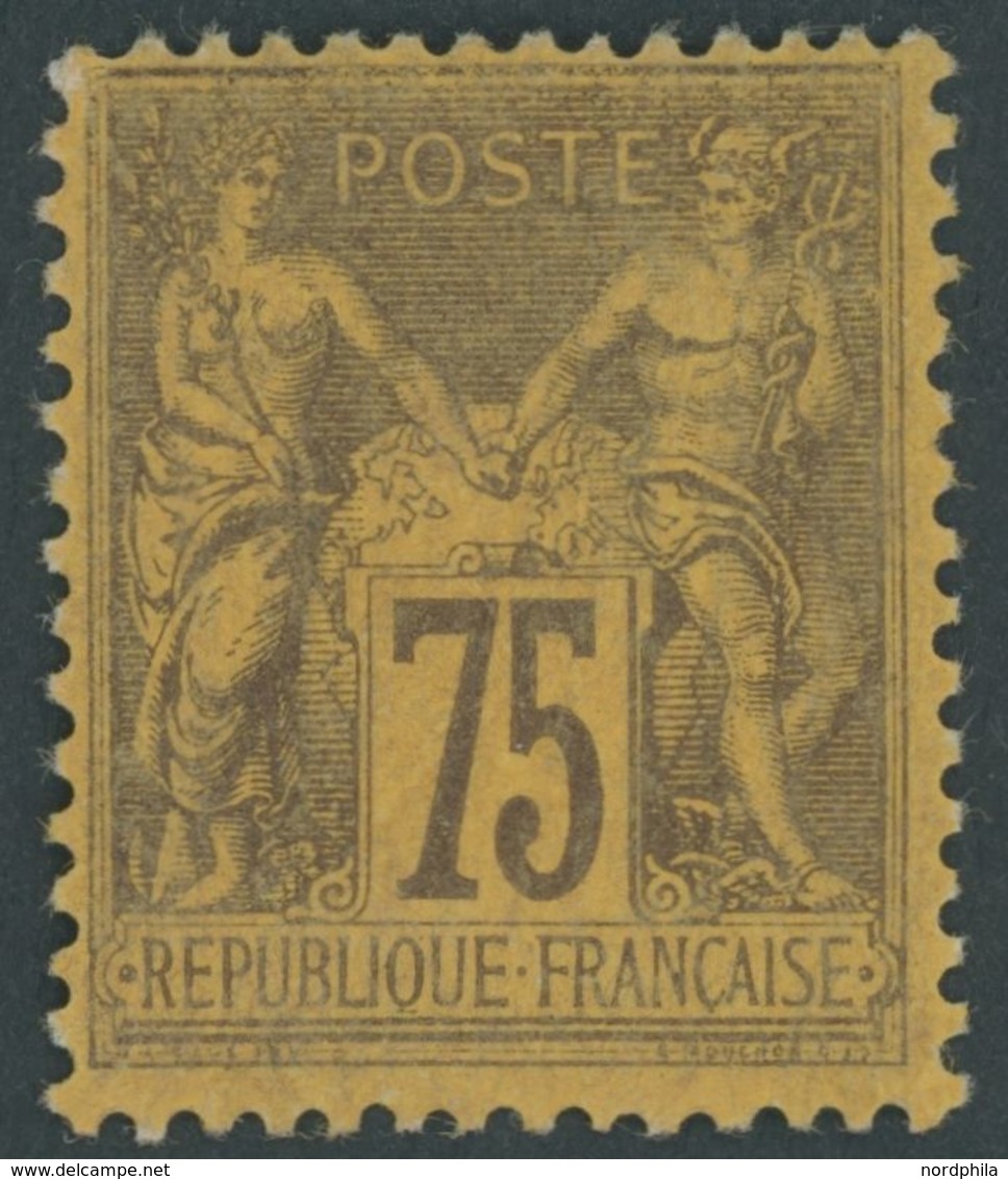 FRANKREICH 82 *, 1890, 75 C. Dunkellila Auf Orange, Falzrest, Pracht, Mi. 250.- - Sonstige & Ohne Zuordnung