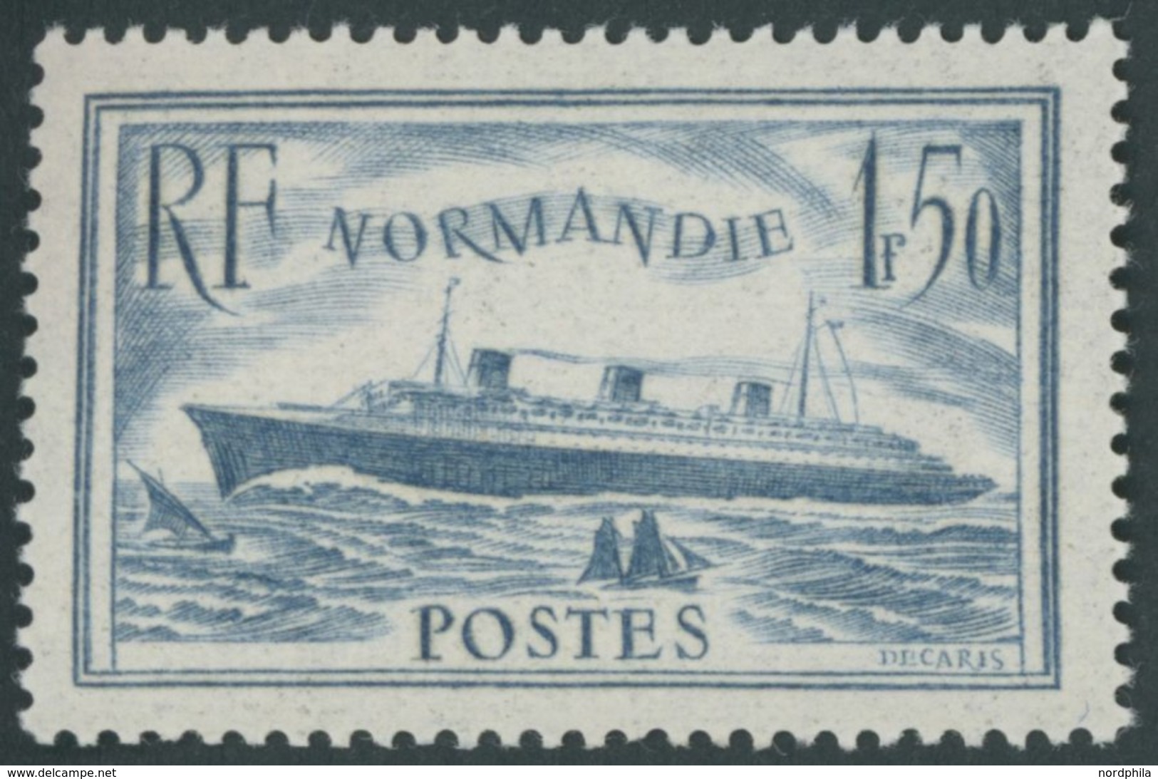 FRANKREICH 316 **, 1936, 1.50 Fr. Blaues Band, Pracht, Mi. 120.- - Otros & Sin Clasificación