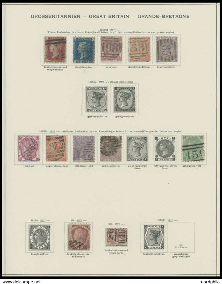 SAMMLUNGEN, LOTS O, Gestempelte Sammlung Großbritannien Von 1840-1950 Auf Schaubekseiten Mit Guten Mittleren Ausgaben, E - Collezioni