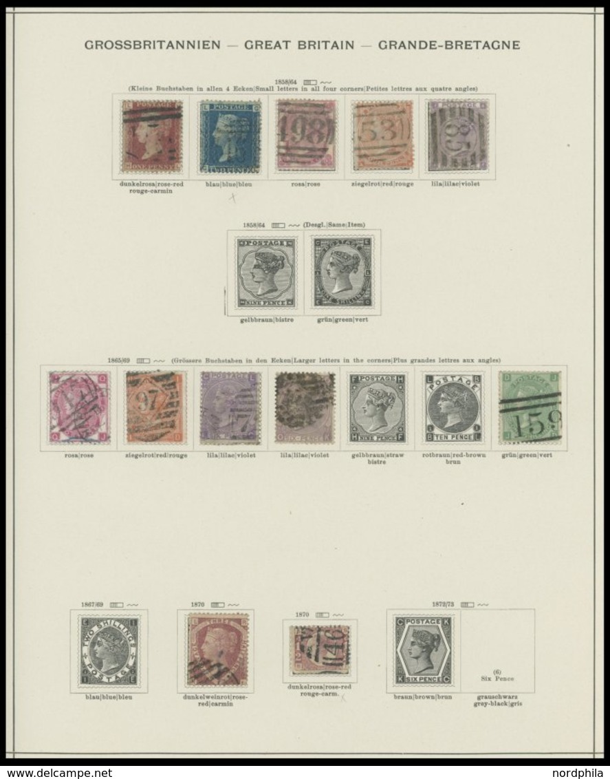 SAMMLUNGEN, LOTS O, Gestempelte Sammlung Großbritannien Von 1840-1950 Auf Schaubekseiten Mit Guten Mittleren Ausgaben, E - Collections