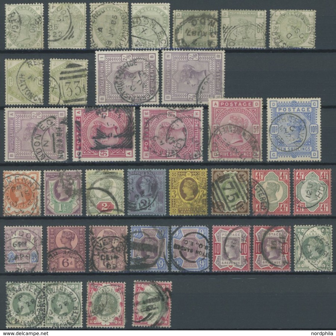 SAMMLUNGEN, LOTS O,BrfStk , 1841-1900, Partie Königin Victoria, 100 Werte In Etwas Unterschiedlicher Erhaltung Mit Viele - Collections