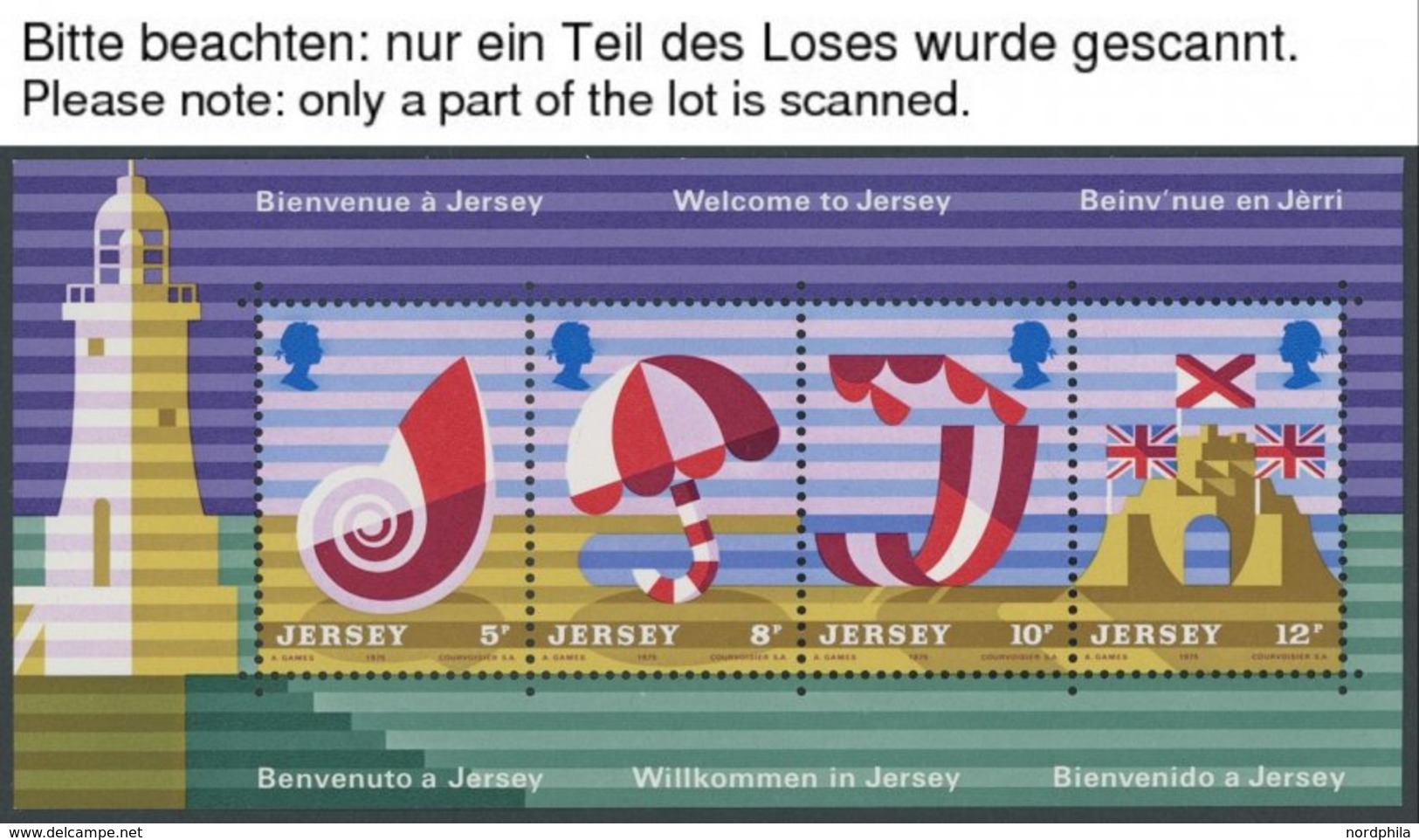 JERSEY Bl. 1 **, 1975, Block Tourismus, 75x, Postfrisch, Pracht - Jersey