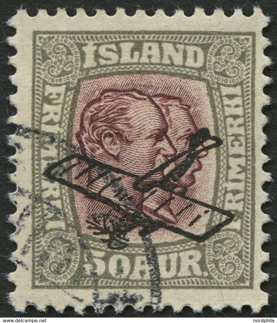 ISLAND 123 O, 1929, 50 A. Grau/braunlila, Pracht, Mi. 100.- - Autres & Non Classés