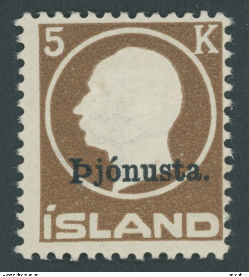DIENST D 42 *, 1922, 5 Kr. Braun, Falzrest, Pracht - Servizio