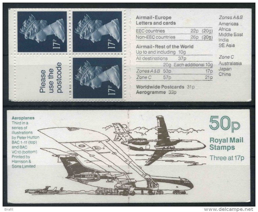 1990 Gran Bretagna, FB57 Aircraft Series Libretto , Francobolli Nuovi (**) - Interi Postali