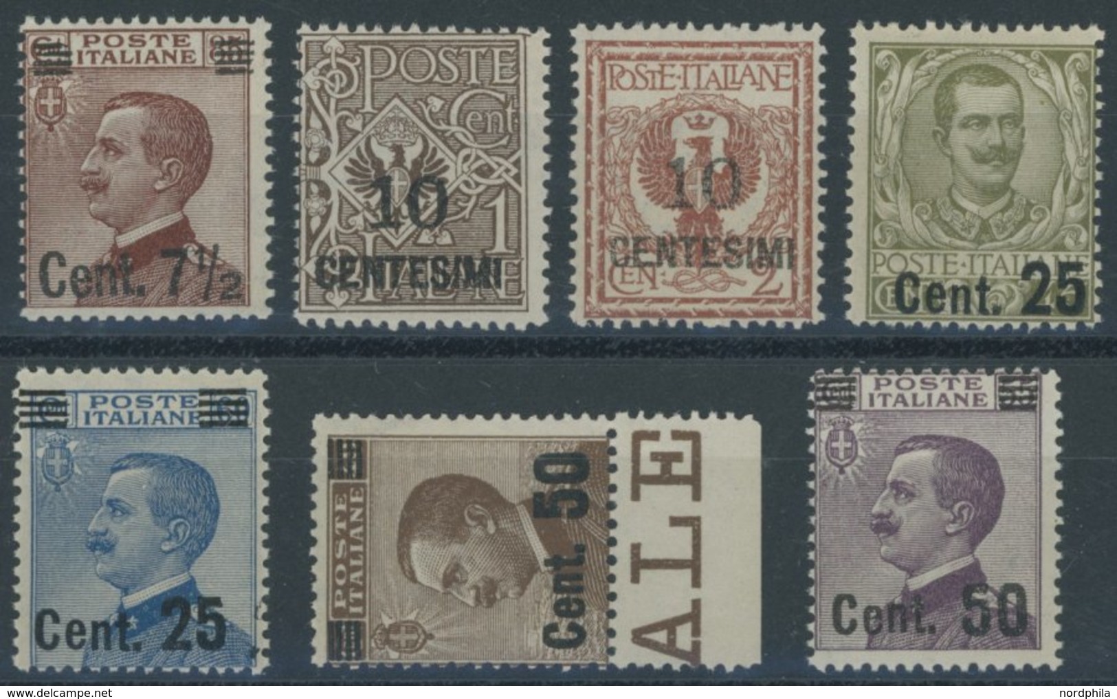 ITALIEN 166-72 **, 1923, 71/2 C. Auf 85 C. - 50 C. Auf 55 C. König Viktor Emanuel III Postfrischer Prachtsatz, Mi. 90.- - Nuevos