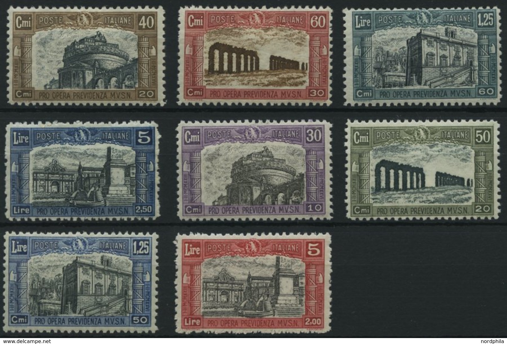 ITALIEN 249-52,275-78 *, 1926/8, Nationalmiliz I Und II, Falzreste, 2 Sätze üblich Gezähnt Pracht - Mint/hinged