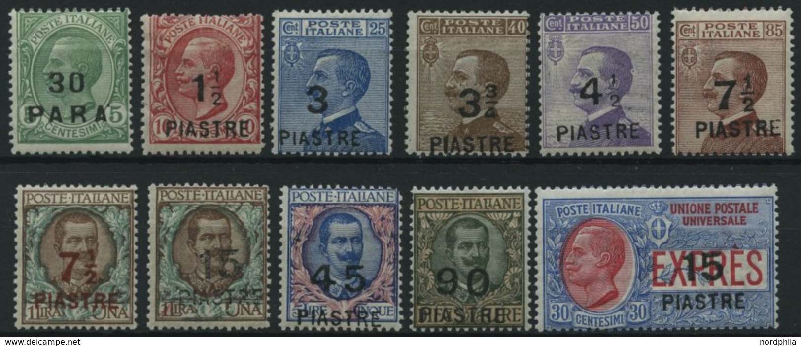 POST IM AUSLAND 72-82 *, Italienische Post In Der Levante: 1922, Konstantinopel, Aufdruck Ohne Akzent, Falzrest, Normale - Altri & Non Classificati