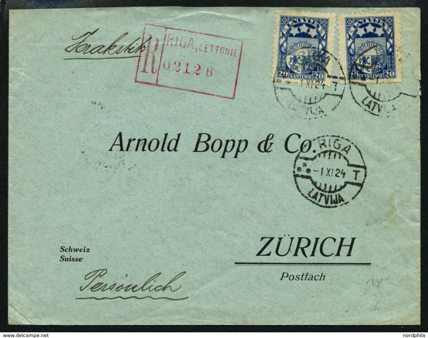 LETTLAND 1924-29, 4 Verschiedene Belege In Die Schweiz, Dabei 2 Einschreibbriefe, Etwas Unterschiedlich, Besichtigen! - Lettonia