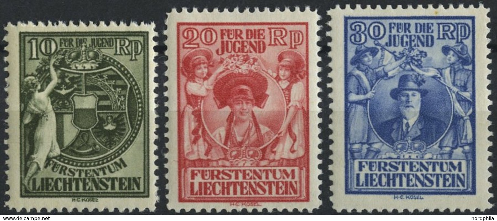 LIECHTENSTEIN 116-18 **, 1932, Jugendfürsorge, Prachtsatz, Mi. 200.- - Otros & Sin Clasificación