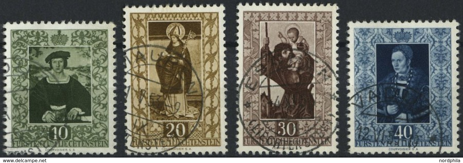 LIECHTENSTEIN 311-14 O, 1953, 4. Gemäldeserie, Prachtsatz, Mi. 100.- - Altri & Non Classificati